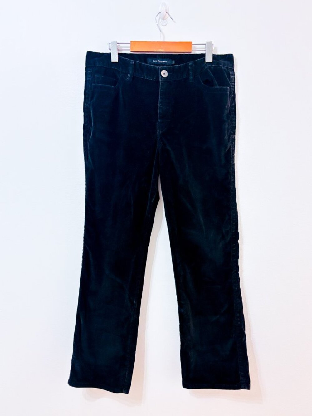 CALVIN KLEIN Black Corduroy Pants | Straight Classic | Size 14